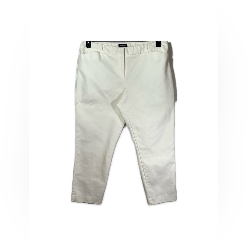 Liz Claiborne Career Pants Womenâs Size 16 White Ankle Crop